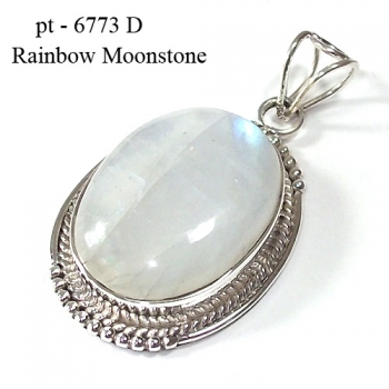925 silver rainbow moonstone pendant